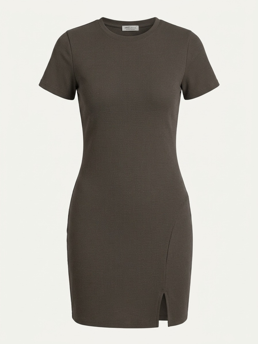 Haley & June Olive Mini Dress With Slit